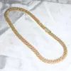 Hip Hop Bling 12mm VVS Moissanite Diamond Iced Out Necklace Sliver Cuban Link Chain