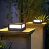 Outdoor Modern Solar Post Light LED Fence Deck Cap IP54 Waterproof Lantern Column Lamp For Patio Garden Decor