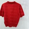 Lyxbrev Kvinnor Jumper Shirt Red Polo Knits Blus Tops Elegant Designer Short Sleeve Jumper Shirts