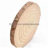 Narzędzia rzemieślnicze o grubości 3-12 cm naturalna sosna okrągła niedokończone kromki drewniane kółko z drzewem kory z bali tarczy DIY Crafts Wedding Paintin DH02H