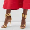 Gianvito Rossi Женские сандалии с металлическим ощущением Босоножки на шпильке 10,5 см женские летние роскошные дизайнерские сандалии Изогнутый ремешок на щиколотке на каблуке Обувь на задней молнии
