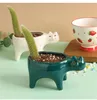 Simpatico gatto Vaso da fiori in ceramica da giardino Immagine animale Piante di cactus Fioriera Pianta grassa Contenitore Ornamenti da tavolo Decorazione 240311