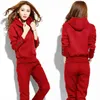 Set of hoodies for women in 2023 new Korean version large size plush and thickened two-piece set for womens sports and leisure