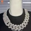 Lifeng Jewelry 30 mm breite Vvs-Moissanit-Gliederkette, Baguette-Diamant, 925er-Sterlingsilber, kubanische Weißgold-Halskette, individuelle Kette