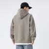 Grey Hooded Hoodie for Men's Spring and Autumn 2024 New Trendy Brand Loose American Design Sense Top