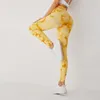 Lu Pant Align Lemon Nahtlose Sport-Leggings, Batik-Design, für Damen, hohe Taille, weiche Strumpfhosen, Fitnessstudio, Workout, Yoga-Hose, Push-Up, Fiess-Jogginghose, Lauf-T