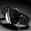 Wristwatches Top Men Watches Luxury Male Elegant Ultra Thin Watch Business Stainless Steel Mesh Quartz Relogio Masculino