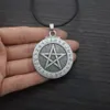 Collane con ciondolo 12 pezzi Collana con pentagramma rune vichinghe Wiccan Pagan Norse Runic Elder Futhark Jewelry280b