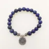 SN1039 Genuine Lapis Lazuli Pulseira Natural Stone Bead Mens Pulseira Garganta Chakra Espiritual Yogi Presente Frete Grátis