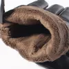 Fashion-Winter Gloves Men Genuine Leather Gloves Touch Screen Real Sheepskin Black Warm Driving Gloves Mittens New Arrival Gsm050 260N