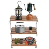 3-Tier Draagbare Opvouwbare Camping Picknickkast Keukentafel Koken Opbergrek Multifunctionele Organizer Kookgerei Standhouder 240307