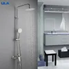 ULA Badrumskran Borstedblack Rain Shower Dowch Head Bath Wall Bathtub Mixer Tap System Set 240314