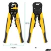 Alicate Crimper Cortador De Fio Ajustável Stripper Mti-Funcional Tira Crim Alicate Terminal Ferramenta Manual Entrega Gota Ferramentas de Jardim Doméstico Han Otm8G