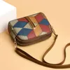 Shoulder Bags Color Matching Women's Bag Versatile Ethnic Style Crossbody National Fashion Trend Double Zipper Change Mobil