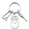 Flesopener Sleutelhanger Brief Hamer Schroevendraaier Moersleutel Papa Gereedschap Sleutelhanger Vaderdag Cadeau Metalen sleutelhouder