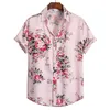 2023 Mens Fashion Casual Beach Style Digital Printed Short sleeved Shirt Non Positioning