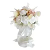 Fleurs de mariage Bouquets de mariée romantiques avec des rubans Décoration Soie Tenant la fleur pour le festival d'anniversaire de douche de la Saint-Valentin