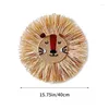 Dekorativa figurer Väggkonst Animal Head Hand Sticked Hanging Cotton Thread Weaving Straw Cartoon Tassels Beard Lion Tigers Macrame Pendant
