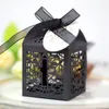 Cross Laser Cut Wedding Favors Gifts Box ihåliga religiösa godislådor med banddop Baby Shower Wedding Party Decor