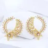 Stud Earrings GODKI Trendy Luxury Flower Wreath Leaf For Women Wedding Cubic Zircon Crystal African Dubai Bridal