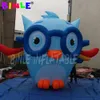 En gros 6mH (20ft) avec ventilateur personnalisé géant bleu gonflable hibou de nuit joli ballon pour la décoration de vacances d'événement