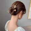 Pinzas para el cabello para mujer, horquilla recta, Pin de palo de Metal, tocado de estilo chino, accesorios de joyería elegantes, sombreros de fiesta de boda al por mayor