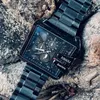 Square Watch med stor Dial Steel Steel Waterproof Fashionable and Cool Style Personlig stilig Student Quartz Electronic Non Mechanical