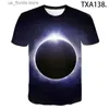 メンズTシャツ2020サマーギャラクシーTシャツTシャツThis Men Children Universe Space TシャツCool Planet T 3D Print T Boy Girl Kids Strtwear Tops Y240321