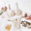 Set di reggiseni Lingerie Y Porno erotico Set di biancheria intima con strass Rosa Comfort Reggiseno push up Slip 2 pezzi di lusso per le donne Bikini perizoma Drop De Ot6Kv