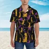 Chemises décontractées pour hommes Chaînes dorées Imprimer Chemise de plage Art moderne Hawaïen Hommes Blouses élégantes à manches courtes Vêtements personnalisés respirants