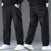 Plus Size 48 50 Men Denim Jeans 300KG Casual Fashion Business Pants Elastic Loose Straight Long Dropship Large 5XL 6XL 7XL 240305