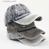 Ball Caps Summer Outdoor Sunshade Wash Denim Hat Mens Snap Truck Hat Wysokiej jakości damski kapelusz perforowany baseball haty240315
