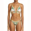 Damen Bademode Micro Bikinis 2024 Vintage Court Blumendruck Swimsiut Zweiteiliger Badeanzug Split-Joint Urlaub Strand Outfits Luxus