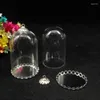Pendanthalsband 500Sets/Lot 38 25mm Tube Glass Globe Lace Base Pärlor Cap Set Vial Cover Dome Halsband Söt charm