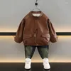 Jackets Fashion Leisure Children's Jacket 2-10Y Spring And Autumn Coat Korean Version PU Leather Handsome Kids