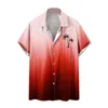 Men's T Shirts Hawaiian Shirt For Men Vintage Button Down Bowling Short Sleeve Summer Beach Korean Many Clothes