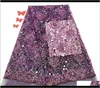 Clothing Apparel African Purple Fabric With Sequins French Tulle Lace For Nigerian Party 1 Kjg9O2622148