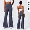 Lu Align Lemon Color Solid Women Pant Sports High midja Yoga Legging Dance Slimming Casual Loose Wide Ben Pants Athletic Fiess Clothing S