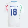إيطاليا لكرة القدم جيرسي 2024 المنتخب الوطني الإيطالي قميص كرة القدم Scamacca Immobile Chiesa Raspadori Jorginho Barella Bastoni Verratti