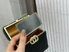 Женская сумка-пачка для сигарет ins, новая модная кожаная сумка с бриллиантовой цепочкой, модная мини-сумка через плечо, 22p, маленькая коробочка для ужина из черного золота, роскошная дизайнерская сумка, кошелек для монет