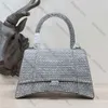 Sacs de soirée Strass Sablier Sac Top Qualité Shimmer Bandoulière Croissant Sac À Main Femmes Hobo Sacs À Main Véritable Cuir Véritable