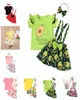 Enfants Vêtements de créateurs Filles Vêtements d'été Ensembles Polka Dot Fly Manches Tops Jupe à bretelles avec bandeau Avocat Floral Salopette D2478366