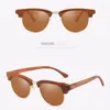 Sunglasses Bamboo And Wood Glasses Women's Wooden Metal Half Frame