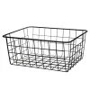 Baskets Hollow Iron Wired Basket Storage Baskets Metal Basket Without Interlining Bathroom Kitchen Organizer Black