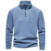 Sweats à capuche pour hommes automne hiver polaire sweat col demi-zip manches longues tendance hauts