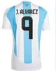 24/25 Arjantin 3 Yıldız Yeni Futbol Formaları 2024 J.Alvarez Dybala di Maria Martinez Maradona Futbol Gömlek Erkek Kadın Kids Kiti Messis Mac Allister De Paul