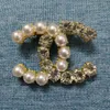 DF Fragrant wind pearl brooch high-end temperament ins suit coat accessories fashionable and luxurious corsage sweater pin DIY high