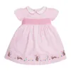 Vestidos da menina Pequeno maven elegante vestido de verão bonito para meninas para o Ano Novo 2024 algodão infantil todos os dias rosa para crianças de 2 a 7 anos 240315