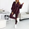 Women's Two Piece Pants Women Casual Sports 3Pc Suit Elegant Sleeveless Vest & Hooded Sweatshirt Pencil 2024 Fashion Long Sleeve Solid Loose