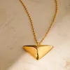 Pendant Necklaces Youthway Minimalist Triangle Necklace Geometric Stainless Steel Glossy Fashion Jewelry Gift For Women 2024
